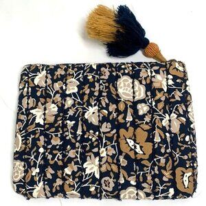 Universal Thread  Quilted Tablet Case w/Tassel - Blue Floral, Made in India 10x8